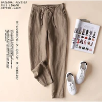 newest women cotton long pants autumn elegant trousers lady formal overseas all sizes famous brand design solid color female