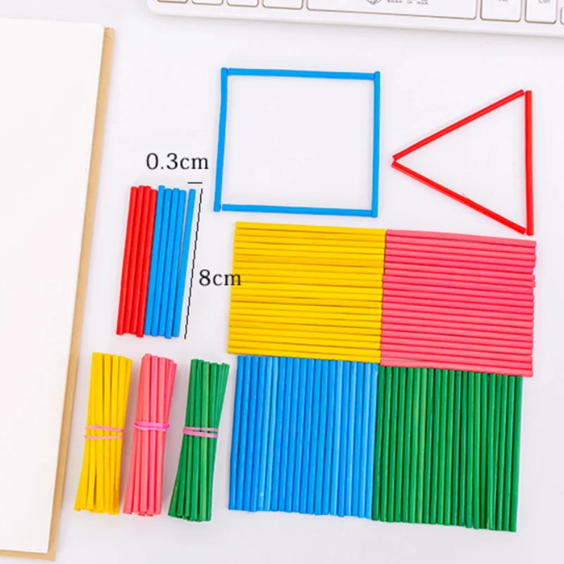 

100pcs Colorful Bamboo Counting Sticks Mathematics Montessori Teaching Aids Counting Rod Kids Preschool Math Learning Toy