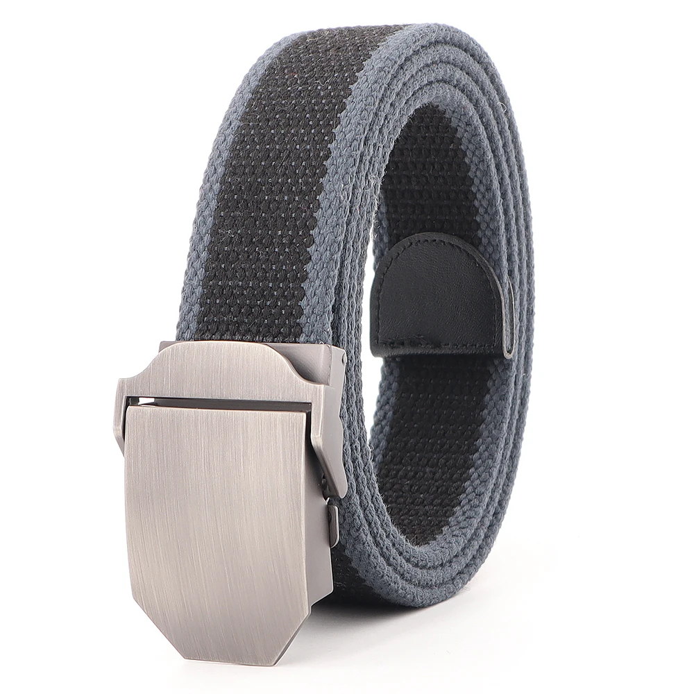 Ремень мужской из кожи с тигровой автоматической пряжкой ультрадлинный холщовый