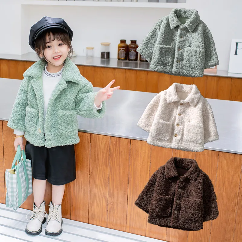 

Baby Boys Girls Cotton Clothes Children's Winter Infant Jacket Plush Fur Coat Baby Jacket