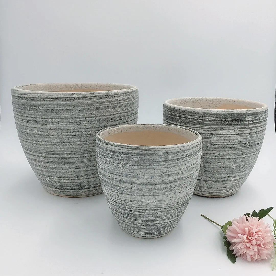 

Nordic Simple Flower Pot Set Minimalist Modern Planters Pottery Flower Pot Plant Nordic Style Doniczki Garden Decoration BI50FP