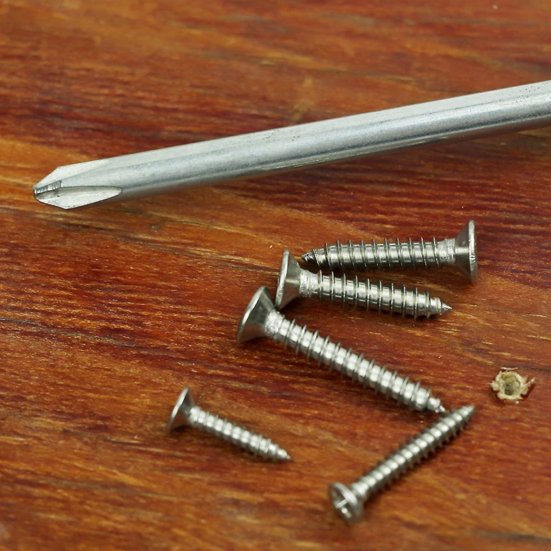 

50PCS M2 M2.5 M3 M3.5 M4 M5 Screw 304 Stainless Steel Flat Head Phillips Cross Screws Drive Self Tapping Wood Screws