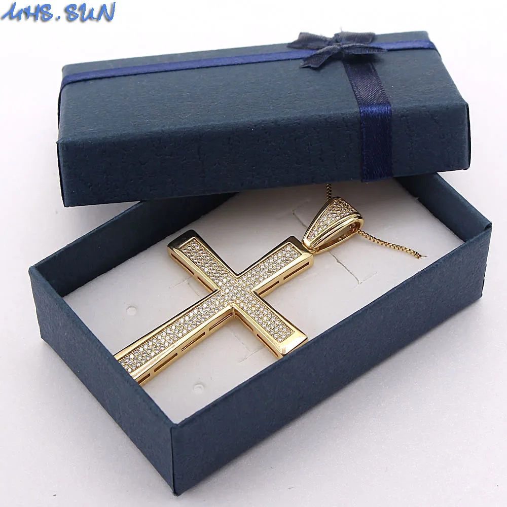 MHS.SUN винтажное большое ожерелье с кулоном из вышитая крестом мозаика циркония