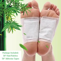 50 patches50 adhesives detox foot patch pain relief bamboo pads patches with adhesive foot care treatment sticker improve sleep