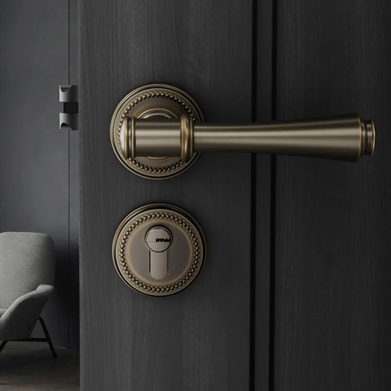

European Style Household Door Handle Lock Interior Mute Stainless steel Split Door Locks Room Silent Safety Mechanical Lockset