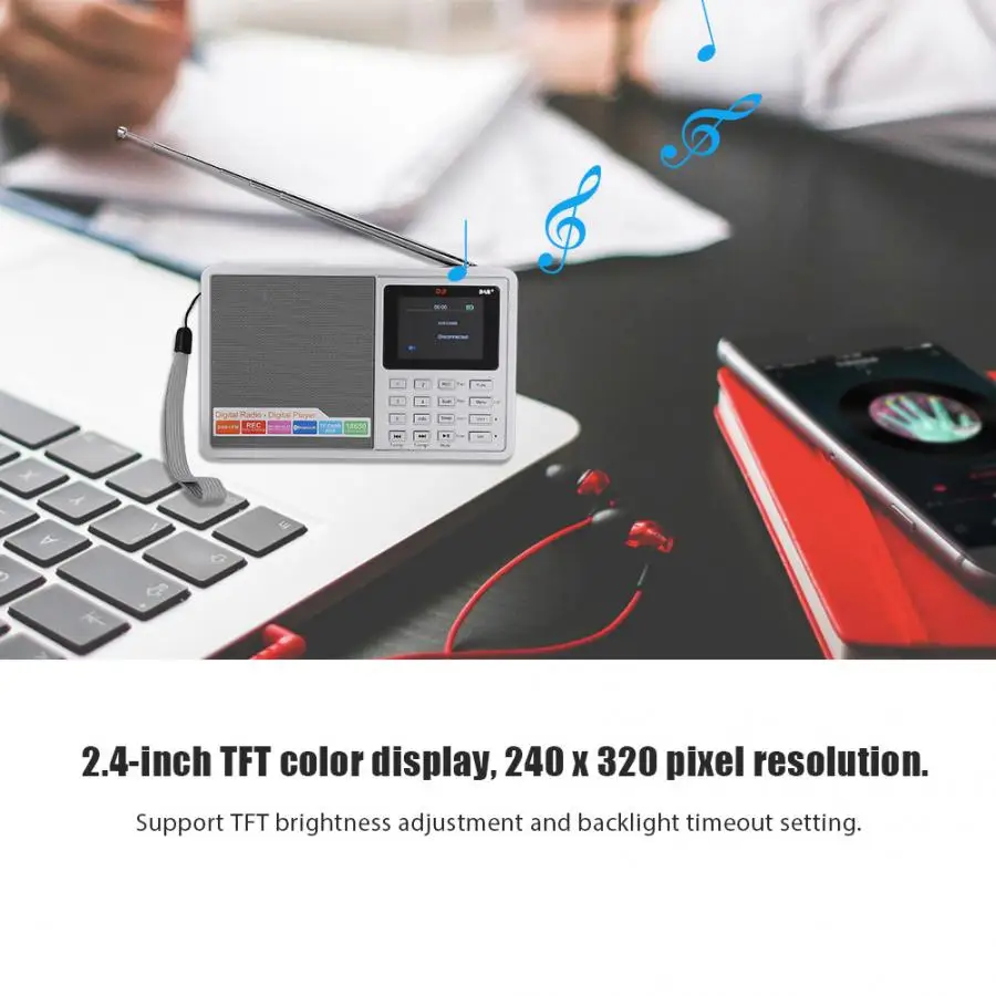 DAB + FM (RDS) Bluetooth Радио цветной экран цифровое радио V2.1 TF карта AUX вход портативное