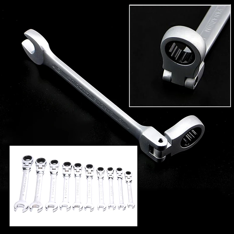 1 шт. матовый зеркальный гибкий гаечный ключ с храповым механизмом 6 мм 15 мм|Ручки