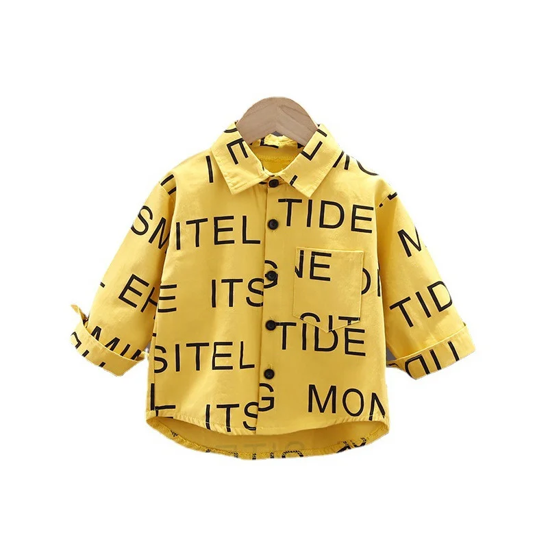 

New Spring Baby Boys Fashion Clothing Children Letter Shirt Girls Toddler Casual Costume Infant Cotton Tops Autumn Kids Clothes