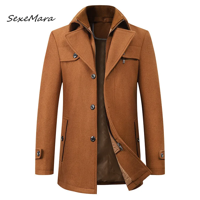 

Winter Coat Men 4XL Mens Wool Coats Casual Fashion Winter Business Coats