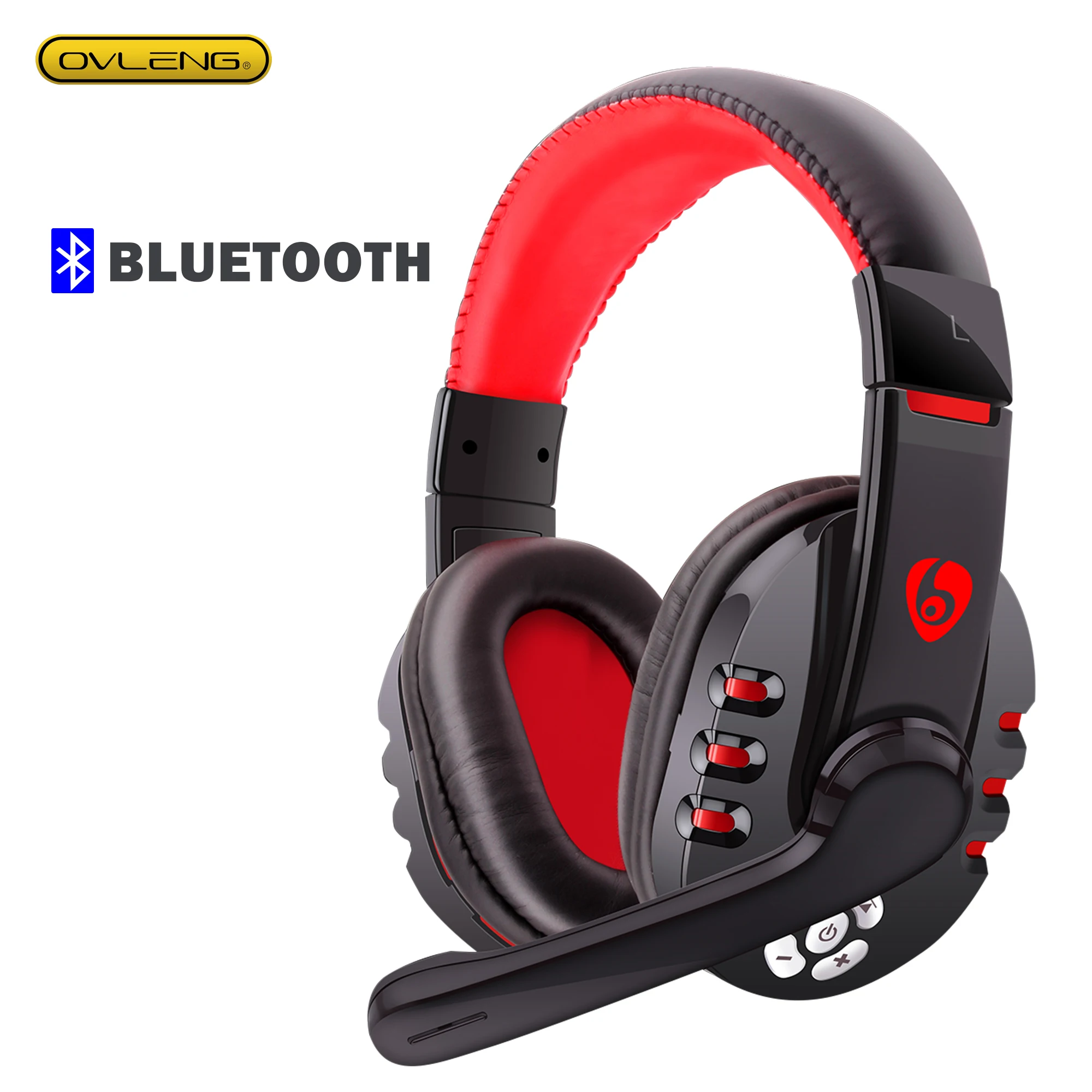 

V8-1 наушники V5.0, игровая Bluetooth-гарнитура OVLENG, Беспроводные стереонаушники с микрофоном для ПК, телефона, ноутбука, компьютера