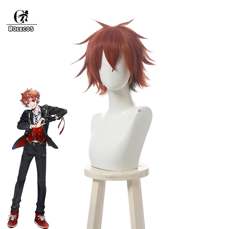 Парик для косплея ROLECOS из игры витая страна чудес с начесом короткими оранжевыми