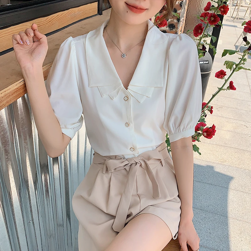 

2PCS sets women shirts + shorts summer 6274#