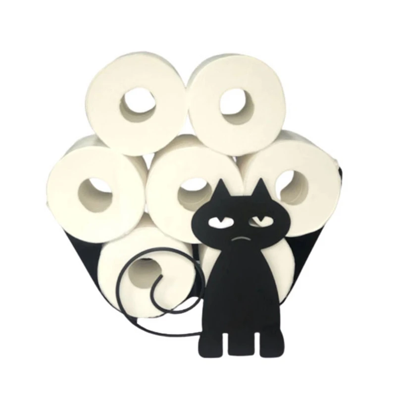 

Cat Decorative Toilet Paper Holder - Standing Bathroom Tissue Storage Vertical Bathroom Kitchen Paper Roll Holder Decor