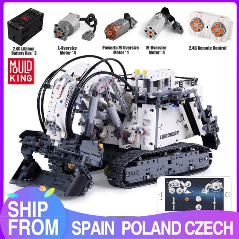 

Грузовик с дистанционным управлением Mould King 13130 Technic APP R9800 Terex RH400, модель горнодобывающего экскаватора, строительные блоки, кирпичи, детские ...