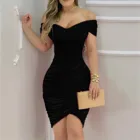 Женское сексуальное вечернее платье без бретелек с V-образным вырезом, осень 2021, однотонное стрейчевое элегантное облегающее женское мини-платье