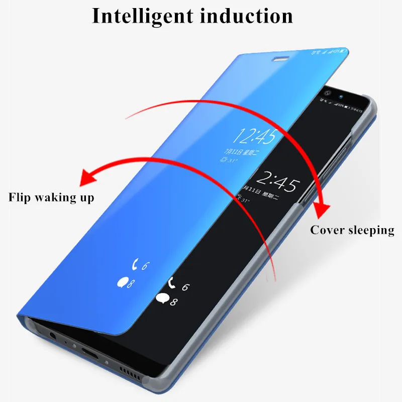 Mirror Smart View Case for Xiaomi Redmi 5 Plus 6A Note7 4X 6 Pro Flip Leather Stand For 9 Max3 F1 Mi 8 Lite Cover | Мобильные