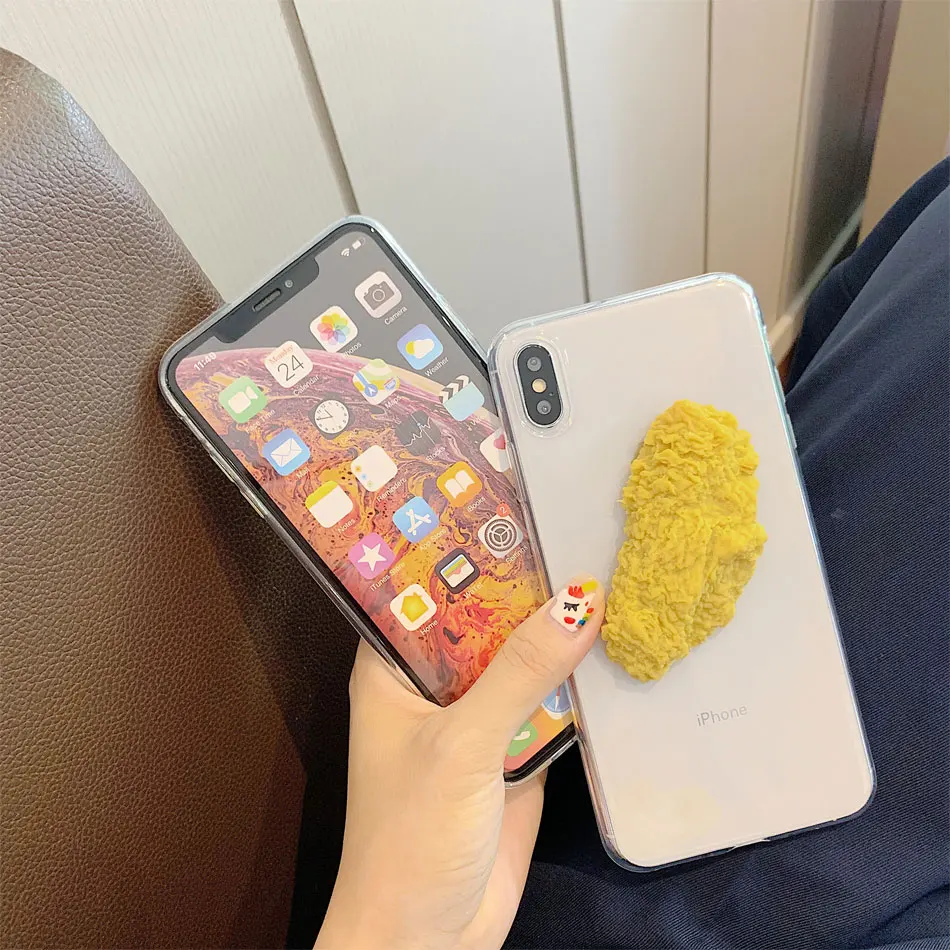 3D имитация забавной вкусной еды курица чехол для телефона s Чехол для iPhone 7 11 Pro 6S 7 8 Прозрачный чехол для телефона X XR XS Max