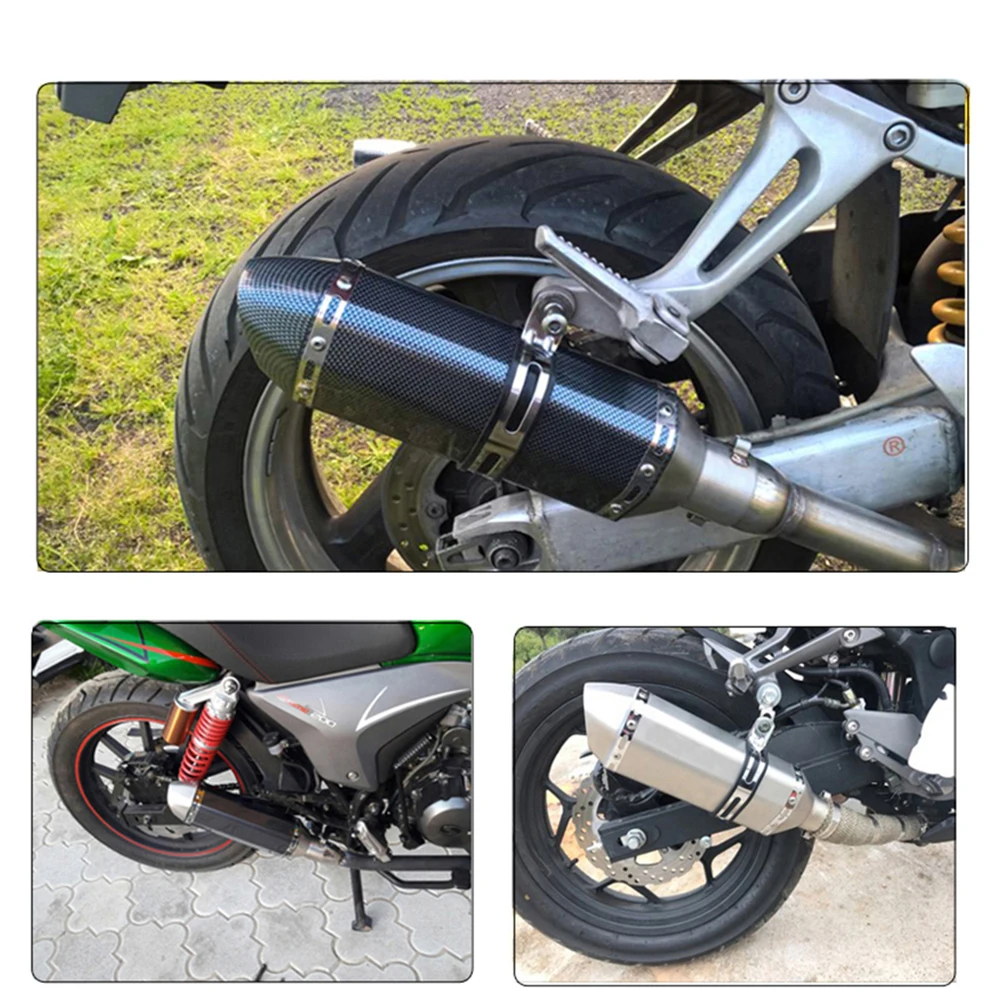 

For Fz6 Muffler Universal Motorcycle Motobike Exhaust Tube 38-51mm For Tmax T Max 500 Cbr250 Cmx300 Sh125 Z800 R6 Z900 R3