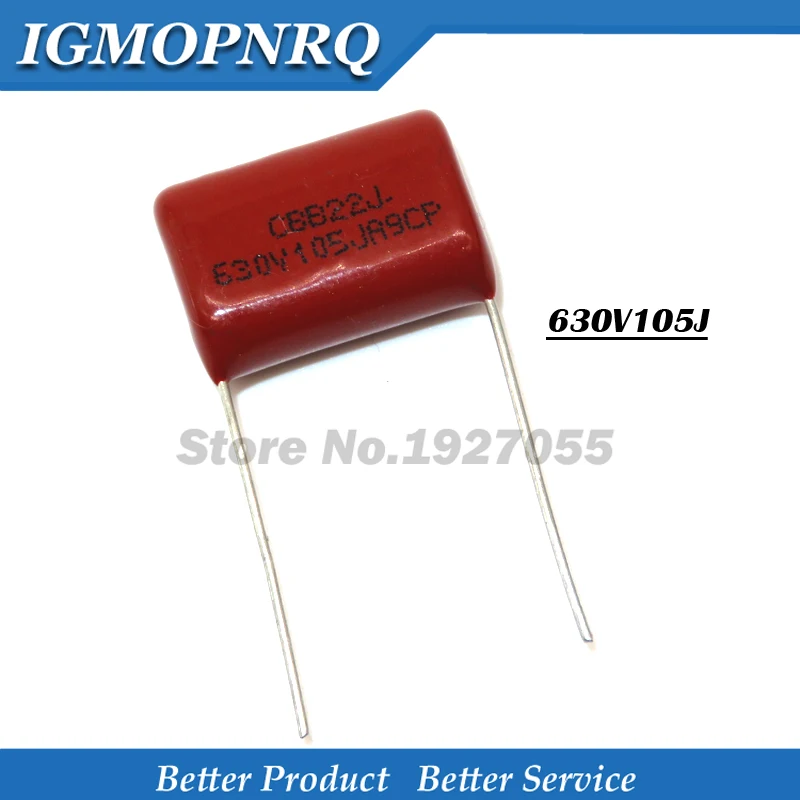 

10PCS 630V105J 630V 1UF Pitch 20mm 105 1000NF CBB Polypropylene film capacitor new 630V105J-P20