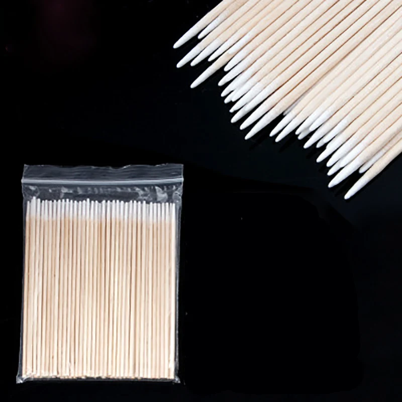 100 шт. ватная палочка из хлопка с мини-острым наконечником медицинские