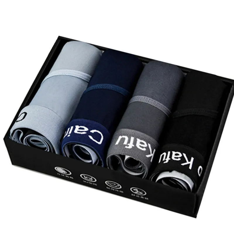 Трусы-брифы мужские из бамбука пикантное нижнее белье для геев 4 шт./лот