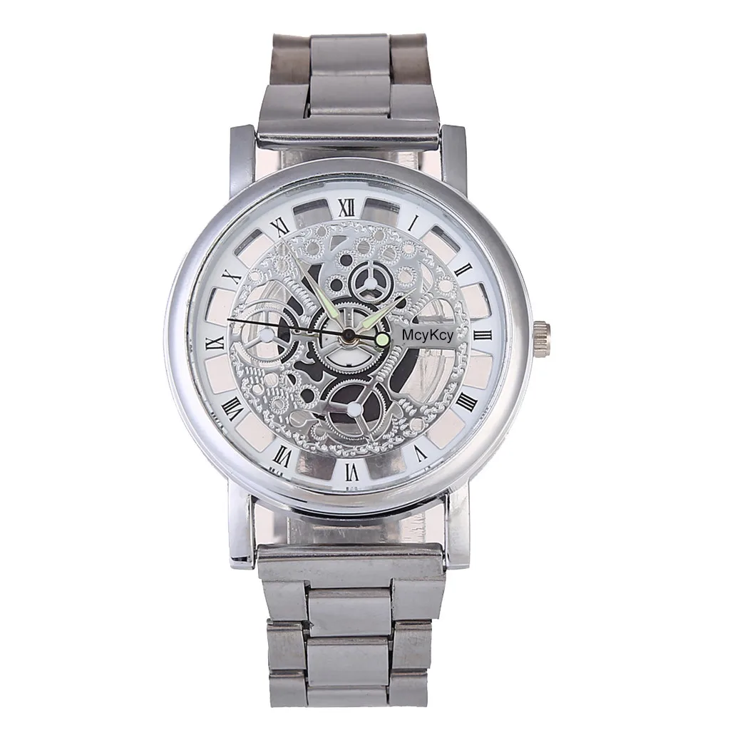 Роскошные часы кварцевые модные спортивные из нержавеющей стали чехол