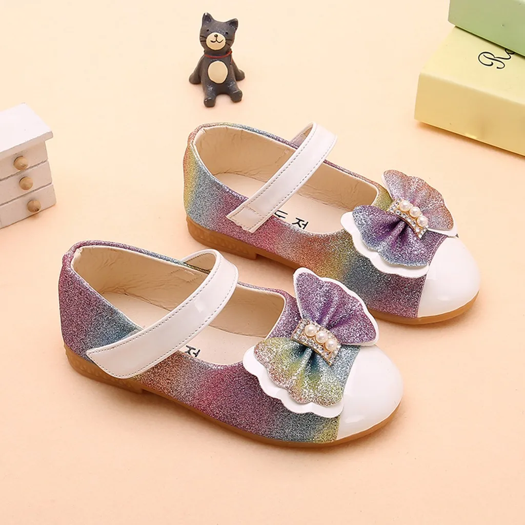 Kids Shoes For Girls Shoes Children Kids Casuals Shoe Baby Girl Pearl Bowknot Bling Single Princess Casual Shoes Zapatillas Nino