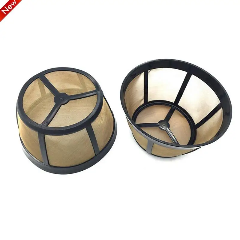 

Многоразовый фильтр для кофе в КОНУСНОМ стиле, фильтр для перманентной кофеварки, Золотая сетка с ручкой, инструменты для кофе, многоразовы...