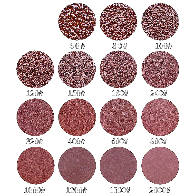 

4 "Red Sand Flocking Sandpaper Drawing Piece Aluminum Oxide Disc Sandpaper Non-porous Round Self-adhesive Polishing Piece