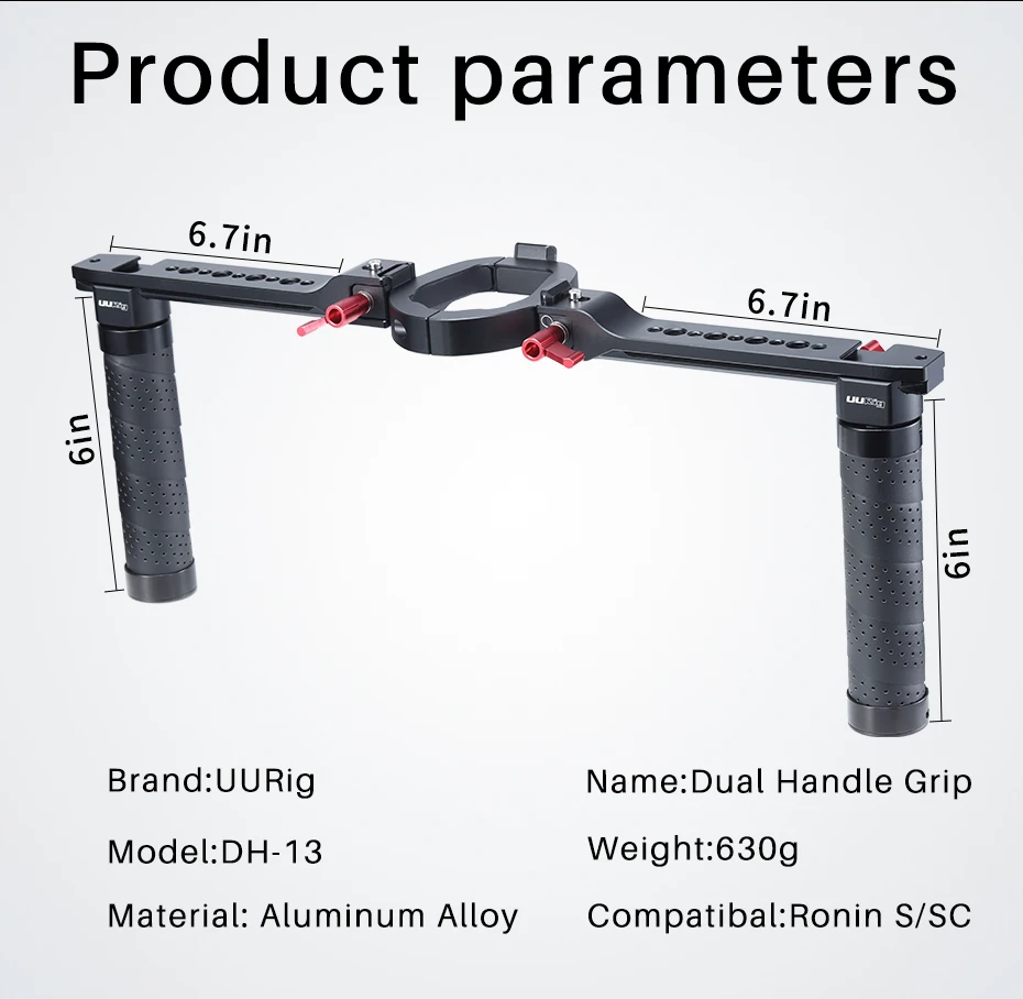 UURig DH13 2 в 1 Верхняя ручка двойная ручка для Dji Ronin S SC Регулируемый Удобный слинг