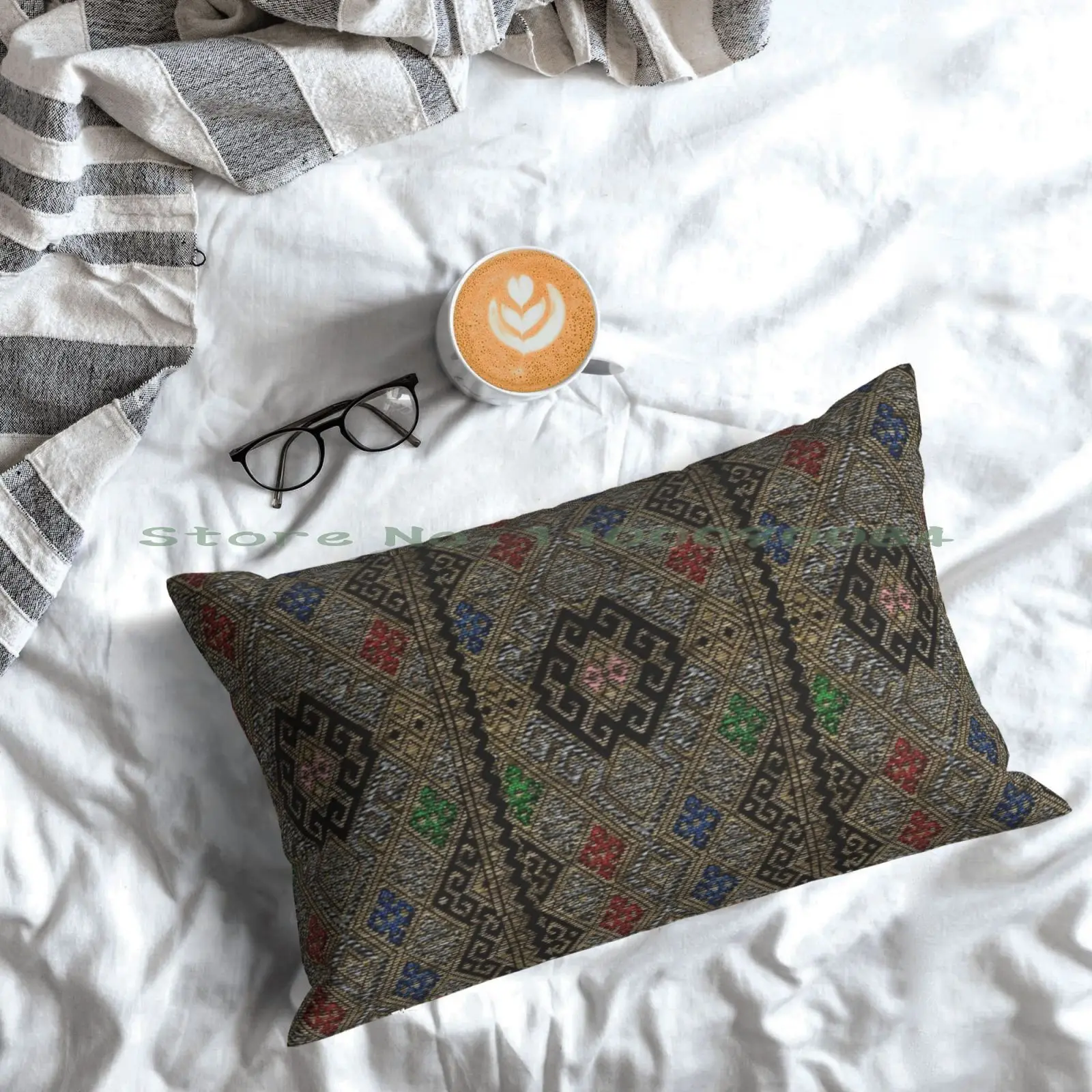 Чехол на подушку с принтом албанского текстиля (Multi) 20x30 50*75 для дивана спальни