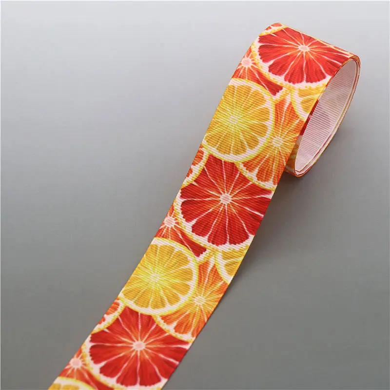 

DHK 1.5'' 5yards fruit love heart Printed Grosgrain Ribbon Accessory Hairbow Headwear Decoration DIY Wholesale 38mm C1713
