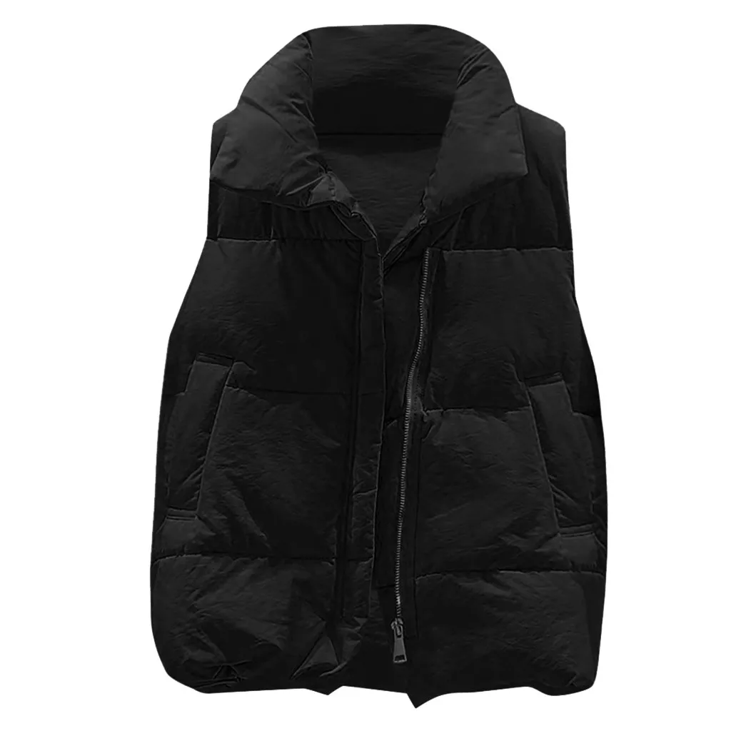 JAYCOSIN женский жилет с высоким воротником без рукавов короткий модный теплый