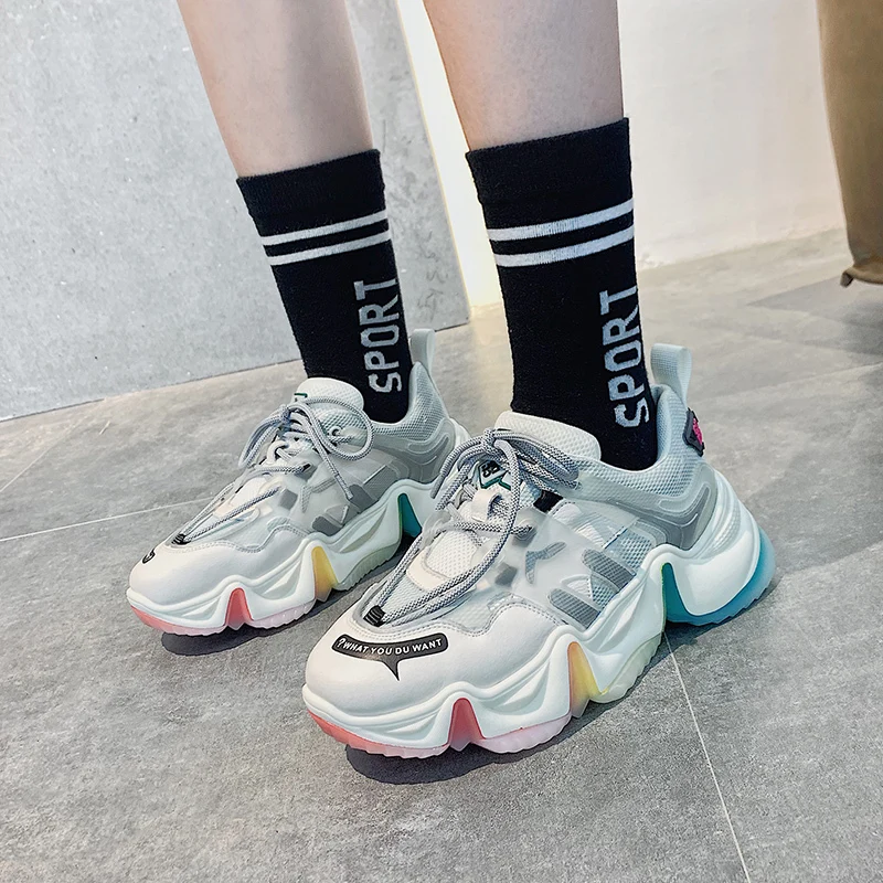 Sooneeya/женские кроссовки на толстой подошве Обувь для бега увеличивающая рост