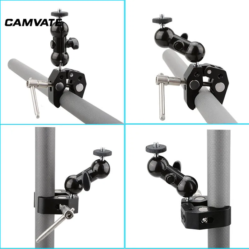 CAMVATE Супер Зажим краб зажим с 360 ° вращающийся мячик наголовное крепление для DSLR