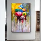 Абстрактная живопись для девочек с зонтом масло Картины Печать на холсте художественные плакаты и принты современные настенные картины украшение дома