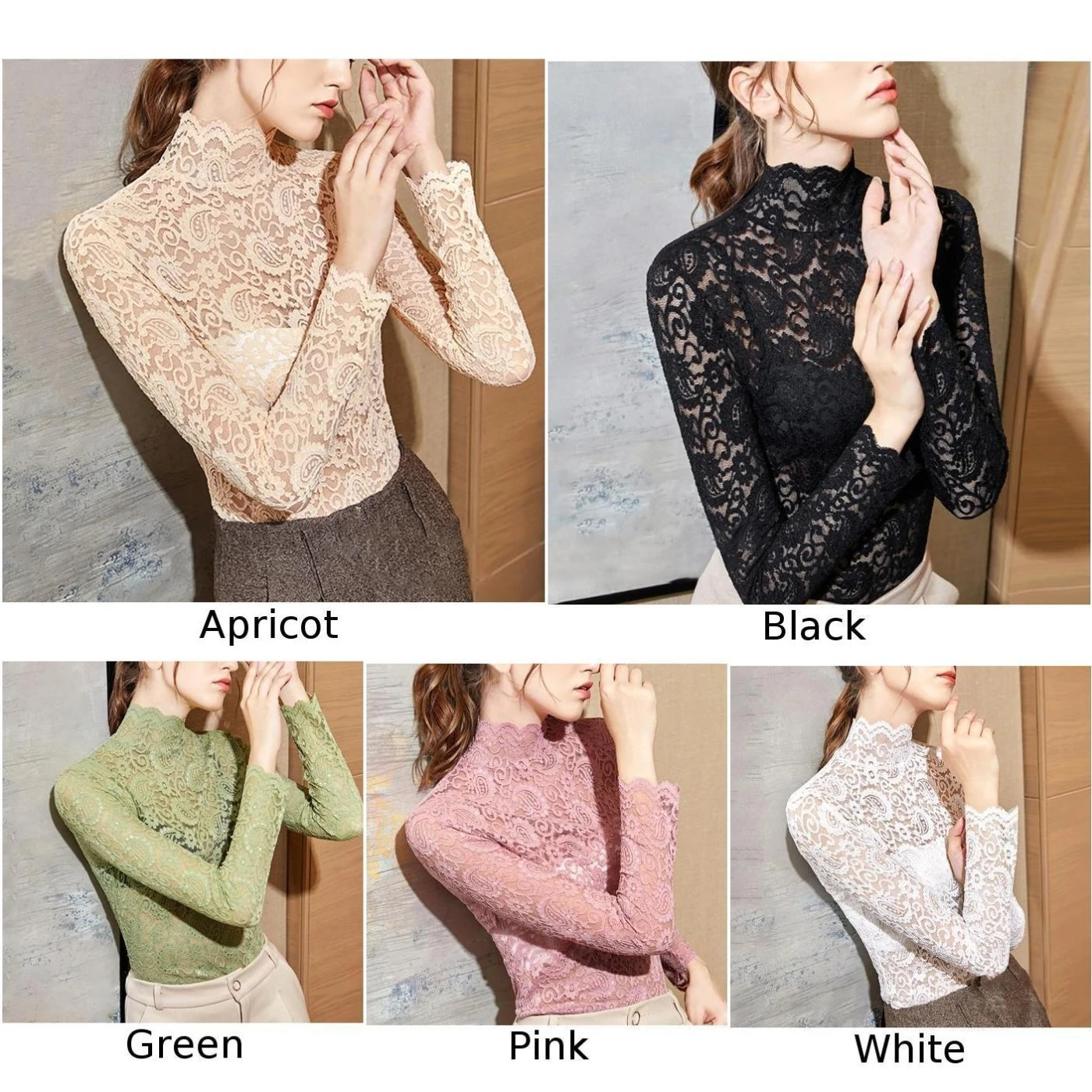 

Formal Tops Long Sleeve Blouse Pullover Tops Slim fit Shirts Office Work