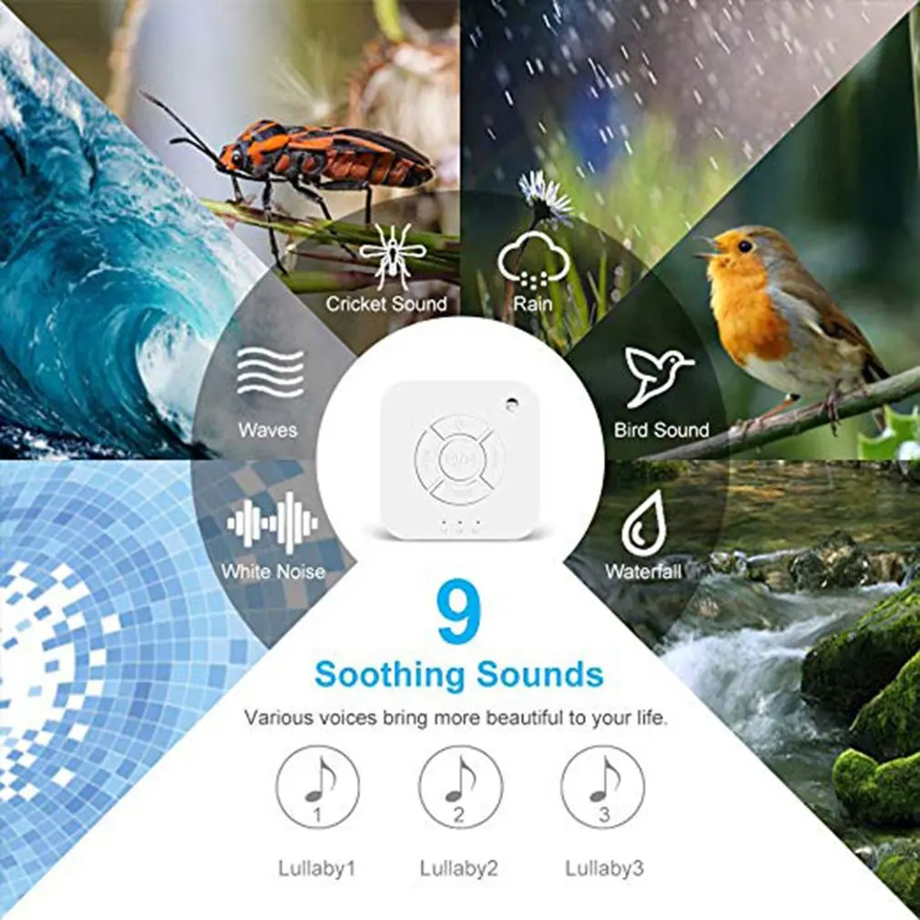 

White Noise Machine White Noise Sound Machine Portable Sleep Sound Therapy Machine With Baby Soothing Night Light For Home