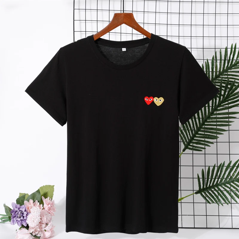 Футболка для влюбленных пар Повседневная дышащая футболка с вышивкой двойное