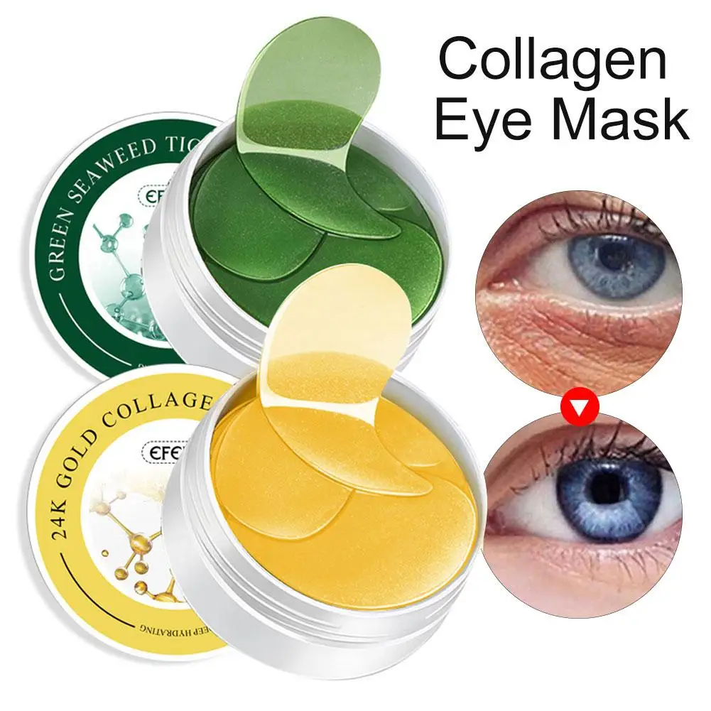 

60pcs Gold Collagen Eye Mask Nourishing Moisturizing Anti Wrinkle Eye Patches Dark Spots Dircles Remove Dark Circles Puffiness