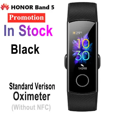 Standard band5 Black Newst huawei Honor Band 5 4 умный Браслет трекер сердечного ритма монитор сна водонепроницаемый цветной сенсорный экран браслет - Цвет: Standard band5 Black