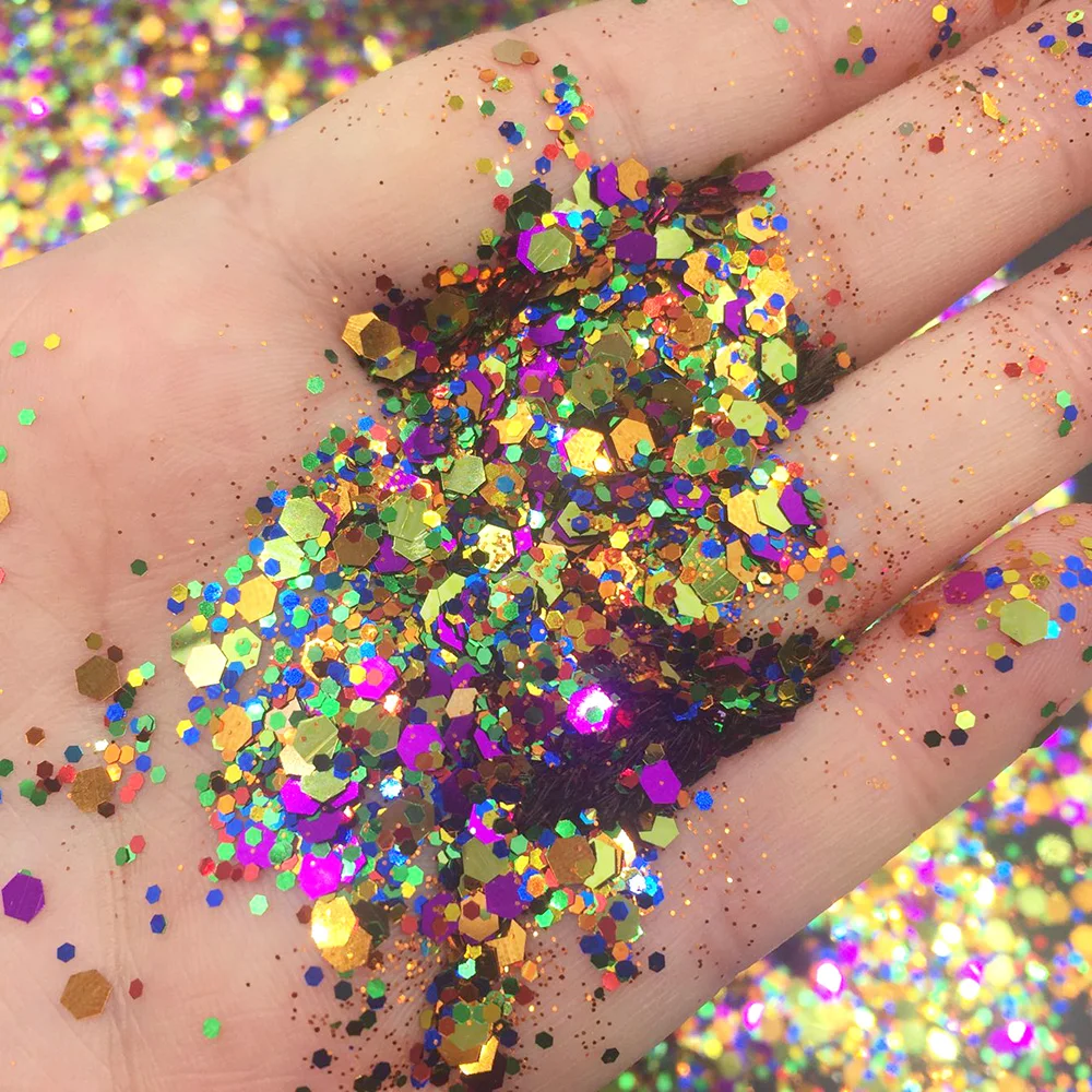 10g Multicolor Loose Sequins For Crafts DIY Nail Art Decoration Body Eye Face Glitter Chunky Sequin Wedding Festival Accessories | Дом и сад