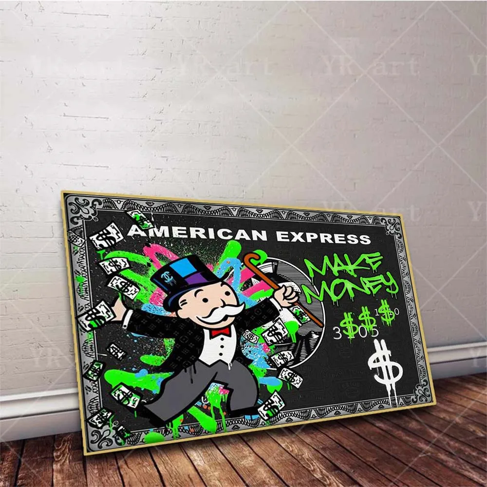 

Street Graffiti Art Alec Monopoly Millionaire Money Canvas Print Painting Wall Picture Modern Living Room Home Decoration Poster