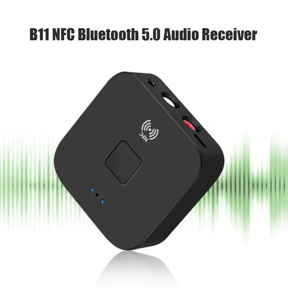 

Адаптер громкой связи B11 NFC Bluetooth 5,0, беспроводной приемник, автомобильный комплект, встроенные чипы, прямое подключение, NFC телефон