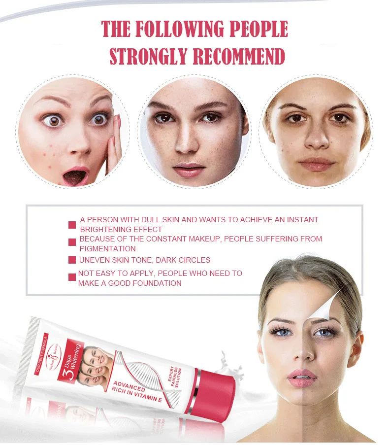 Отбеливающий крем для тела 50 г 3 дня Отбеливание подмышки кремы между ног и колен