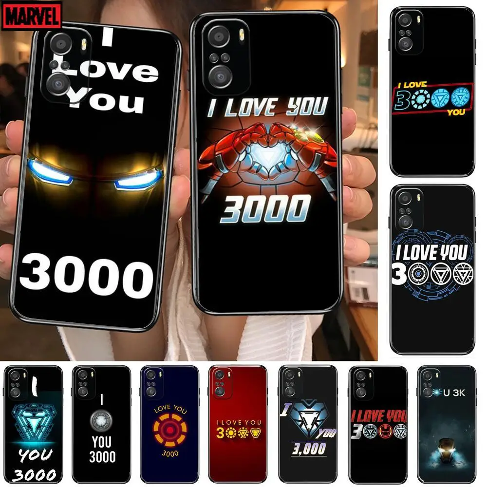 

Marve Love You 3000 Phone Case For xiaomi redmi 11 Lite pro Ultra 10 9 8 MIX 4 FOLD 10T Black Cover Silicone Back Prett