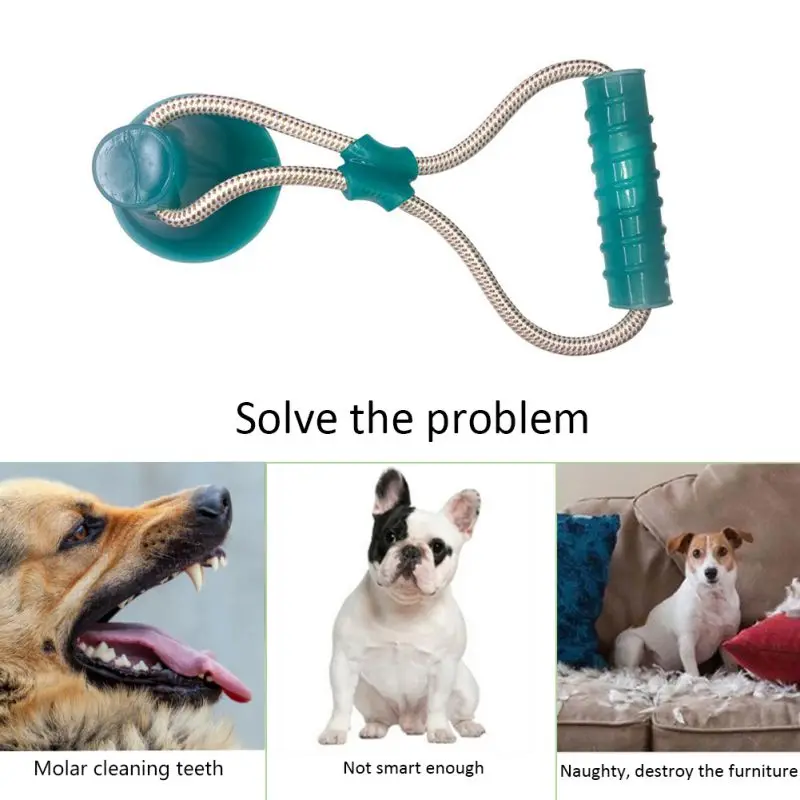 

Dog Interactive Molar Chew Toy Pet Supplies Self-playing Rubber Ball With Suction Cup Teeth Cleaning Tools Dog Teeth Cleaning