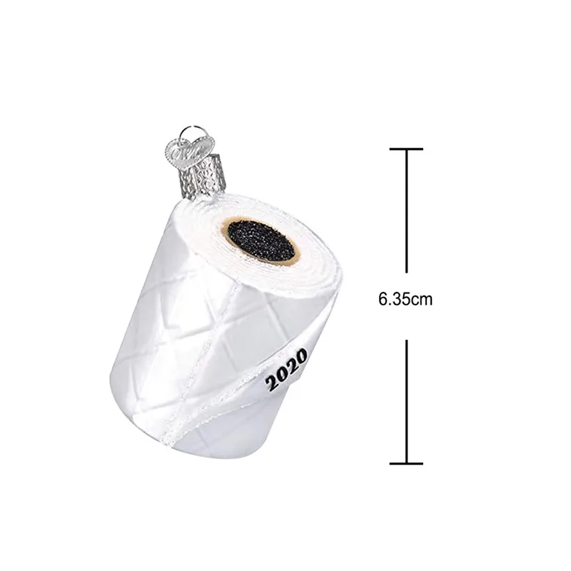 

Hot Christmas 2020 Toilet Paper Blown Glass 2020 Unique Christmas Ornaments for Christmas Tree Decorations MVI-ing