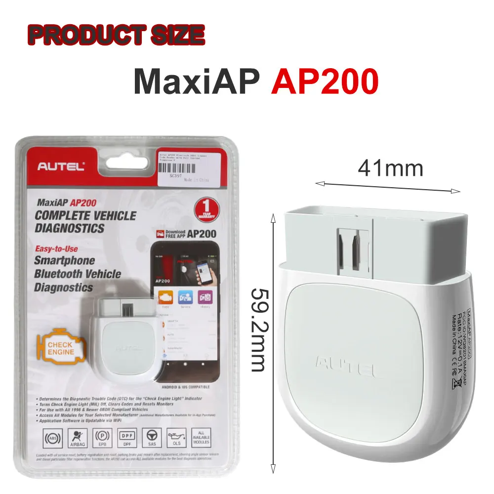 Autel Макси AP200 OBD2 сканер адаптер автоматический диагностический инструмент для