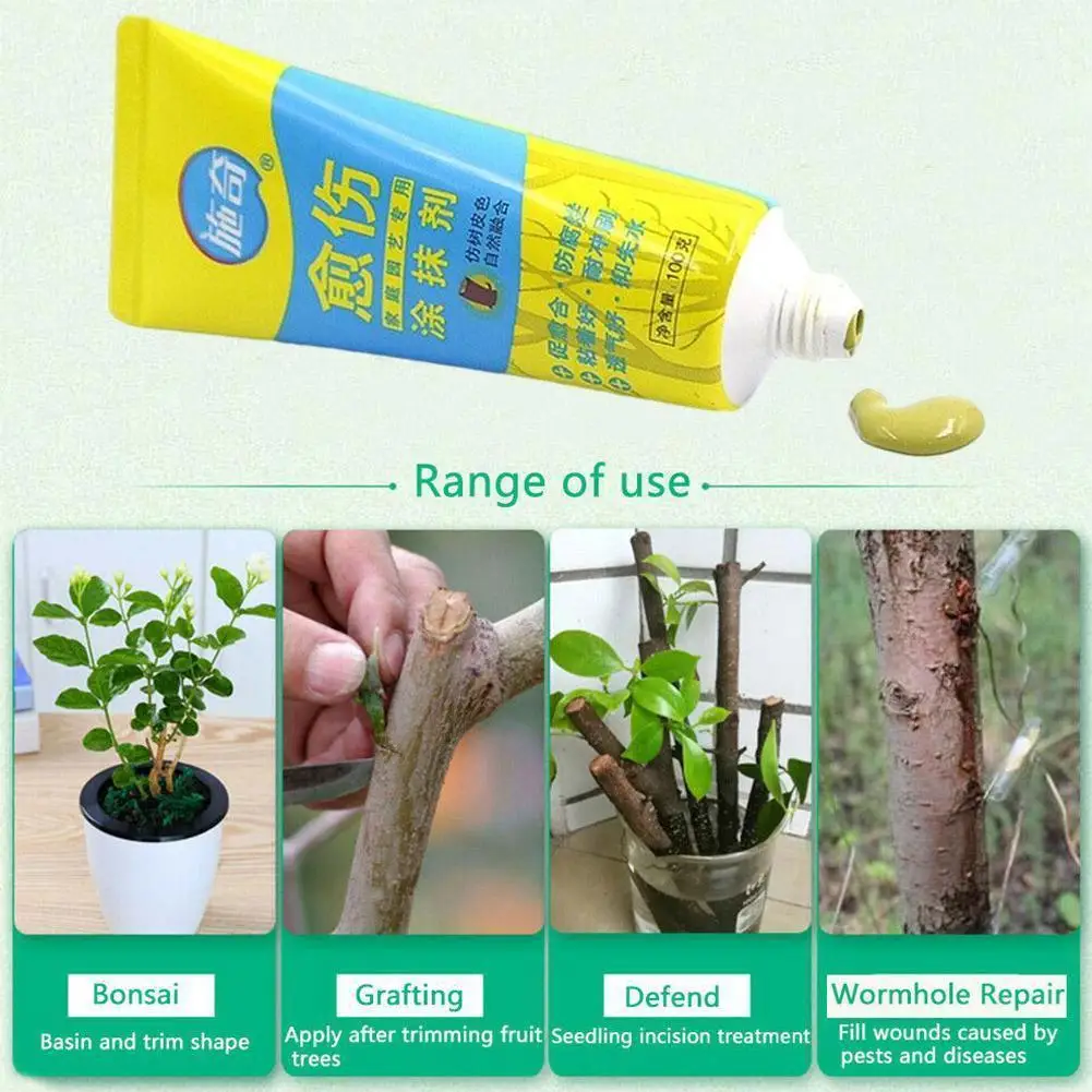 

100g Tree Wound Bonsai Cut Paste Smear Agent Pruning Sealer Garden Drop Shipping Accessories Brush With Compound